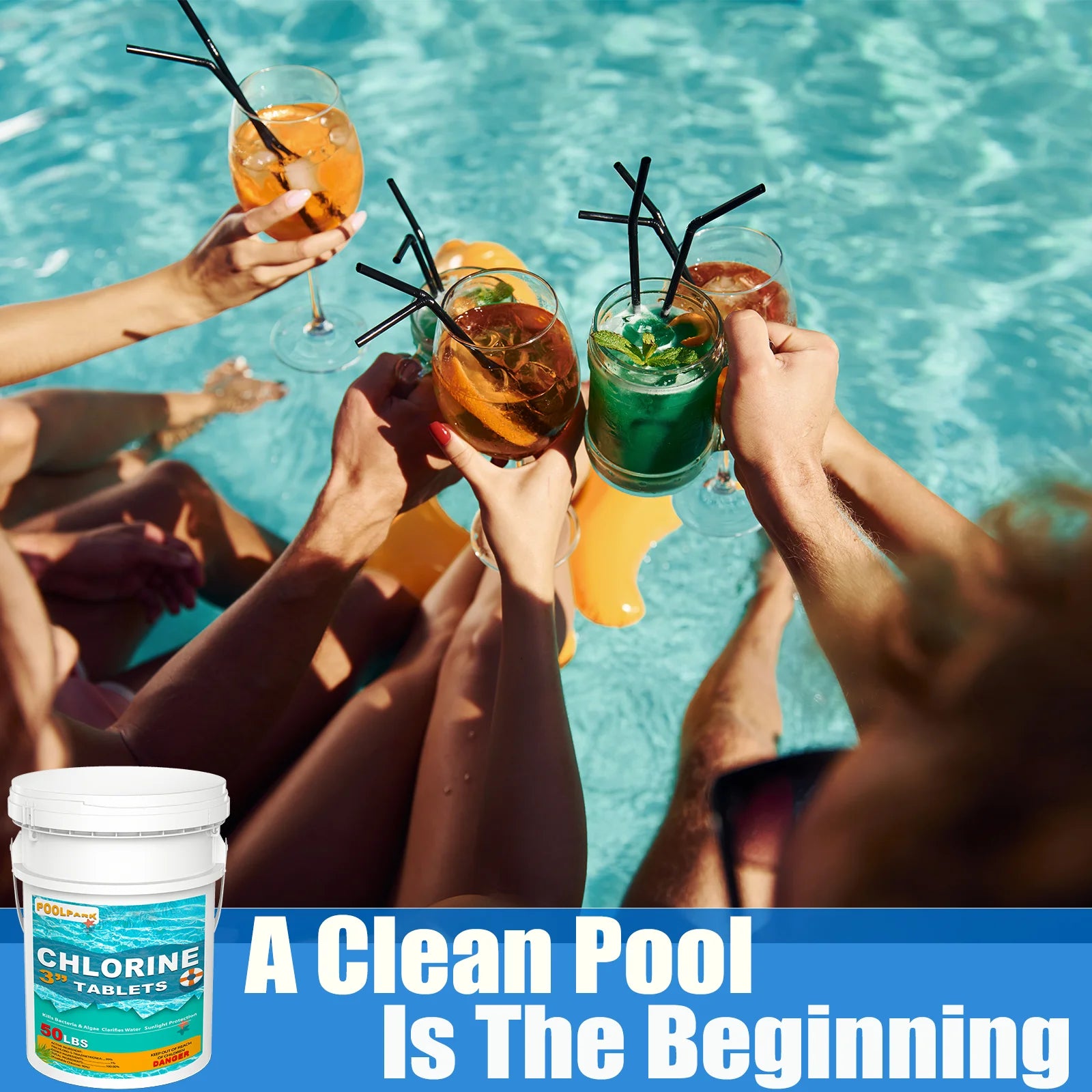 50 LBS Pool & Spa Chlorine Tablets Pool Supplies 50 Pounds 3 Inch Chlorine Stabilizer Hot Tubs Bathtub Chlorinating Tablets