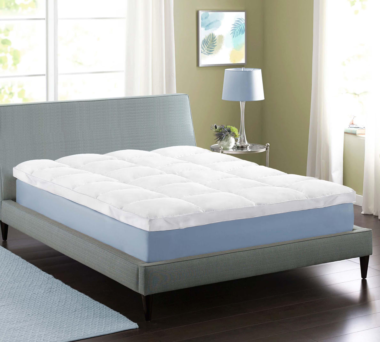 BNM Down Alternative 2 Inch Mattress Topper, King, White
