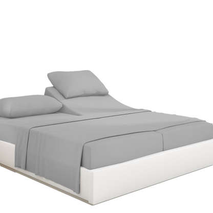 PRATYUX Split Queen 7-PC Bed Sheet Set (4-Pillowcases) 400-Thread Count 100% Egyptian Cotton Soft Breathable, 18" Deep Pockets - Black