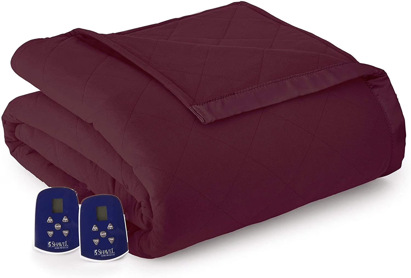 Micro Flannel Electric Heated Blanket, Queen, Wine