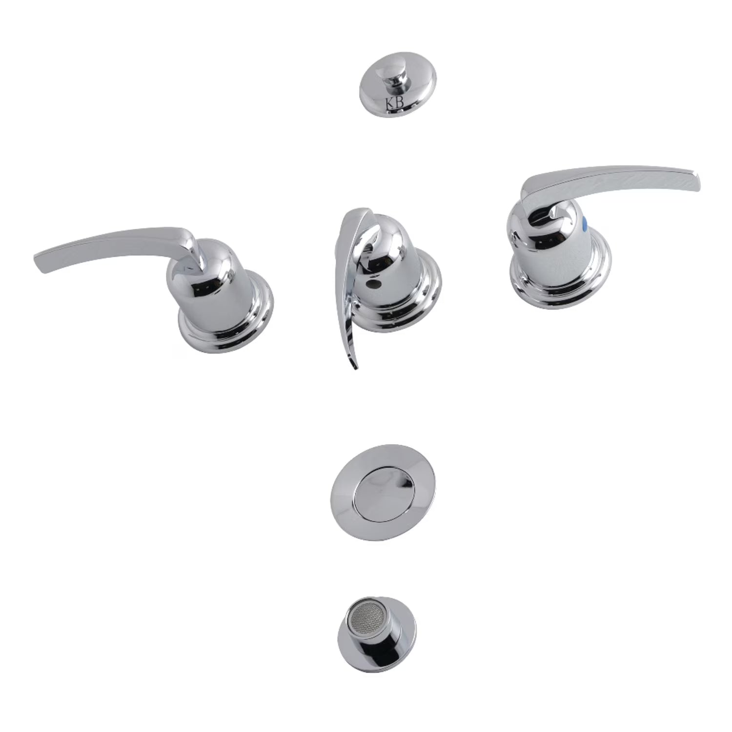 Kingston Brass KB6327EFL Centurion Three-Handle Bidet Faucet with Brass Pop-Up, Brushed Brass