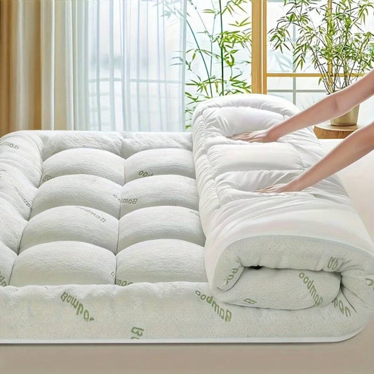 odorsTTBamboo Queen Mattress Topper - Thick Cooling Breathable Pillow Top Mattress Pad For Back Pain Relief - Deep Pocket Topper