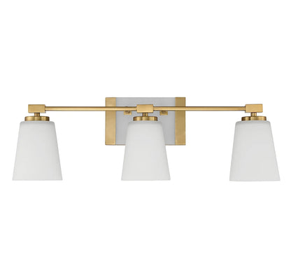Warm Brass Three Light Bathroom Vanity from the Darby Collection