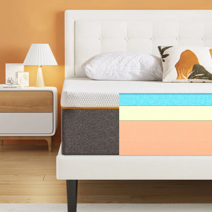 Queen Mattress 10" Madinog Medium Mattress, Cool Gel Memory Foam Mattress, More Breathable, Comfortable