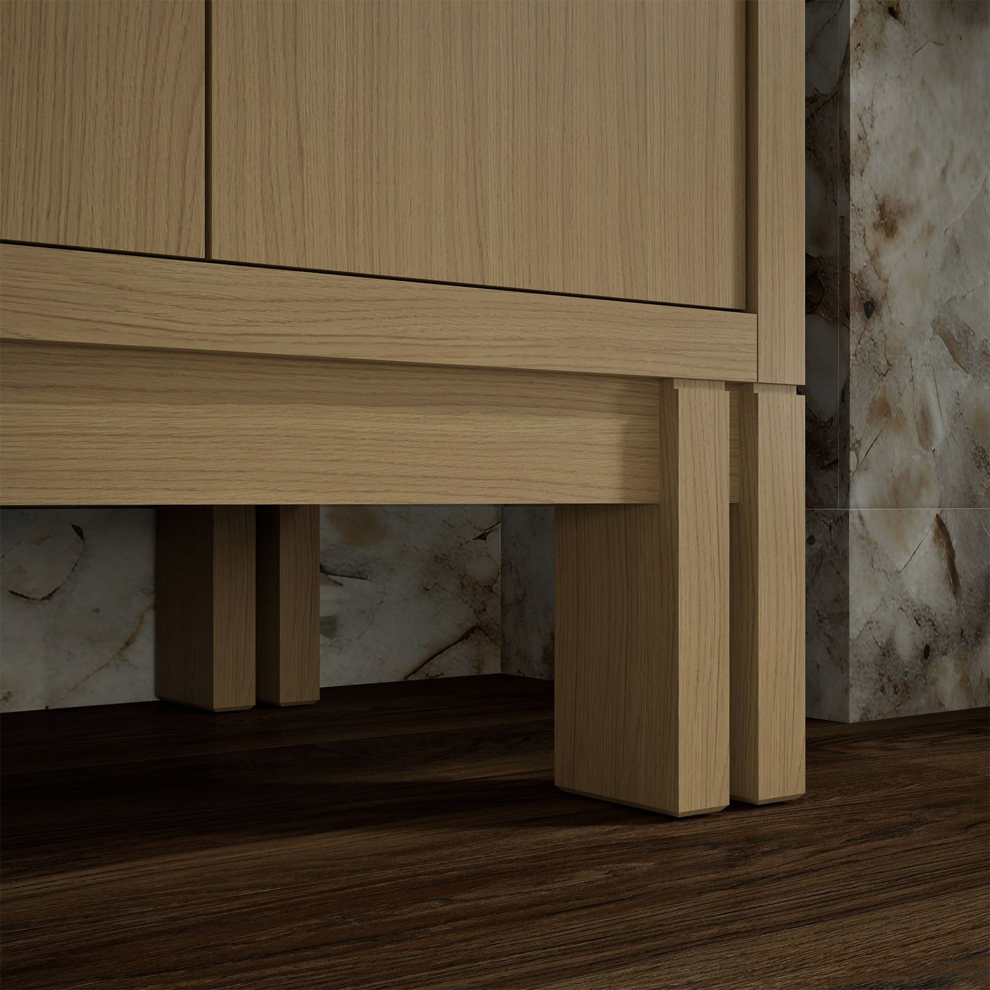 Kohler Solive Bathroom Vanity with Sink and Quartz Top in Oak