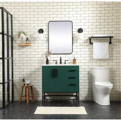 Elegant Kitchen and Bath 32 Inch Single Bathroom Vanity In Green