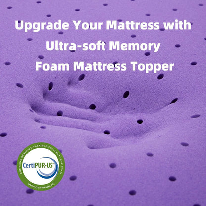 BDEUS 3 Inch Gel Memory Foam Mattress Topper Queen Size, Ventilated High Density Pad for Back Pain, Bed Topper with Removable Soft Cover, CertiPUR-US Certified