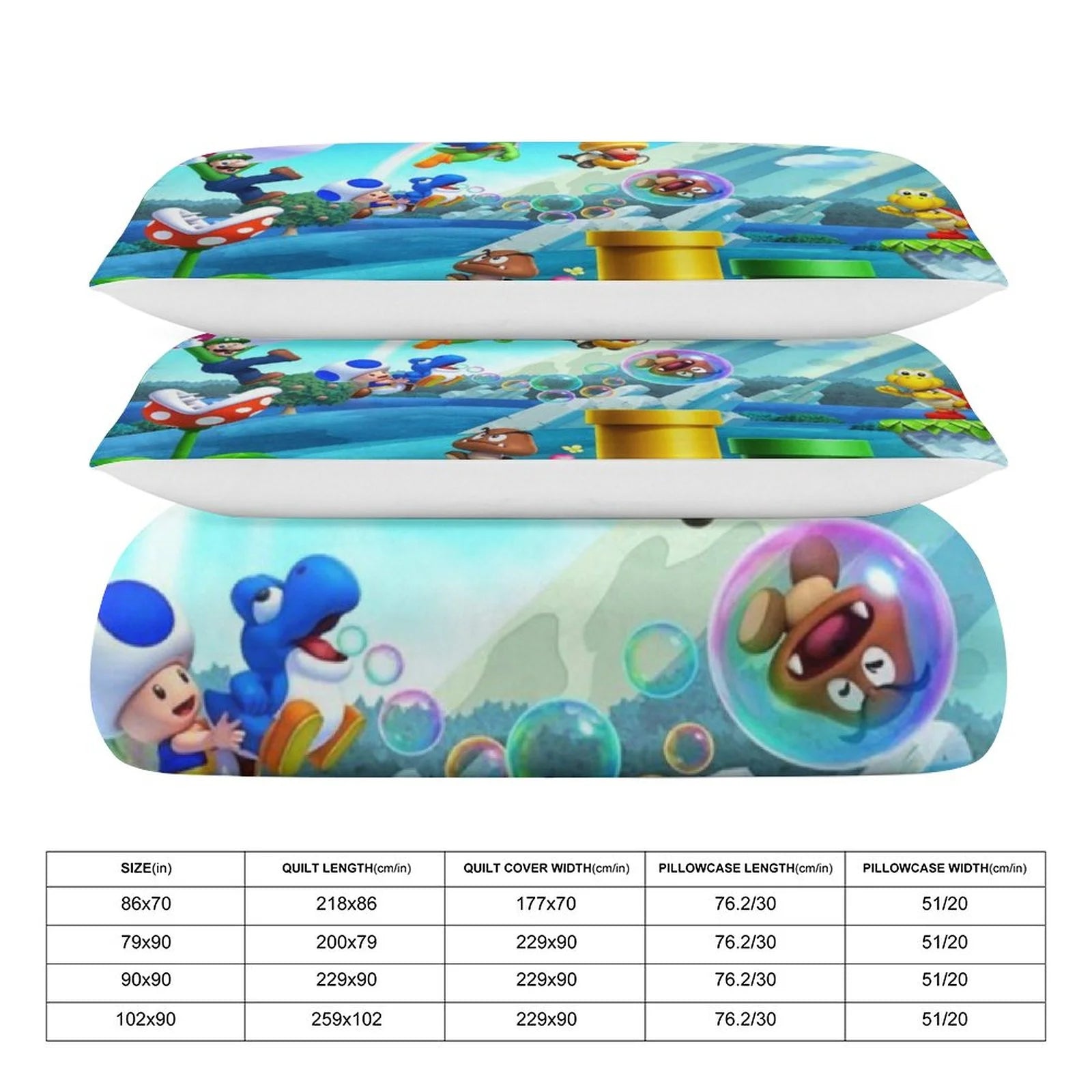 Luigi Super Mario 3 Piece Bedding Sets Decor Comforter Sets With One Duvet Cover Two Pillow Shams