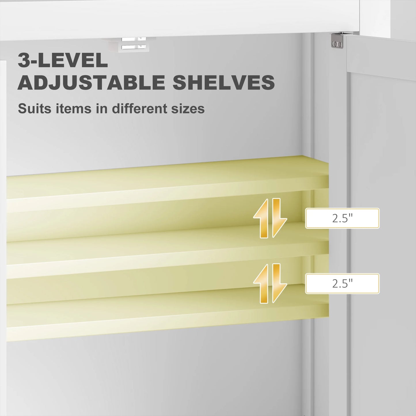 HOMCOM Bathroom Wall Cabinet Medicine Cabinet with Adjustable Shelves White