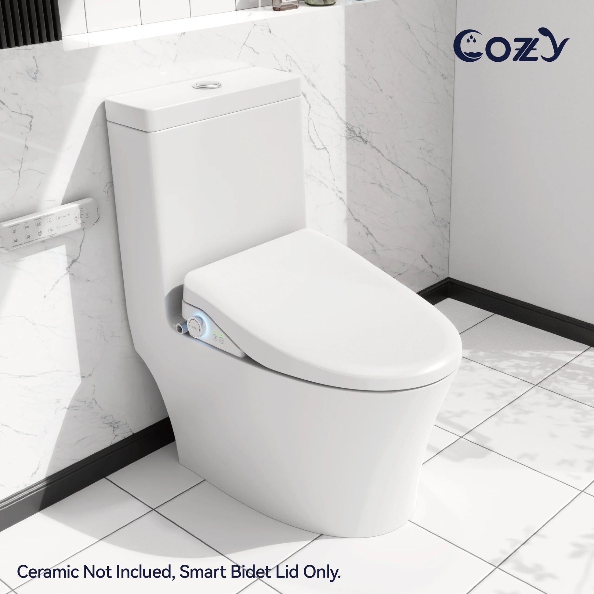 COZY Electric Bidet Toilet Seat, 15.4 x 19.9 Inch, Adjustable Bidet Toilet Seats