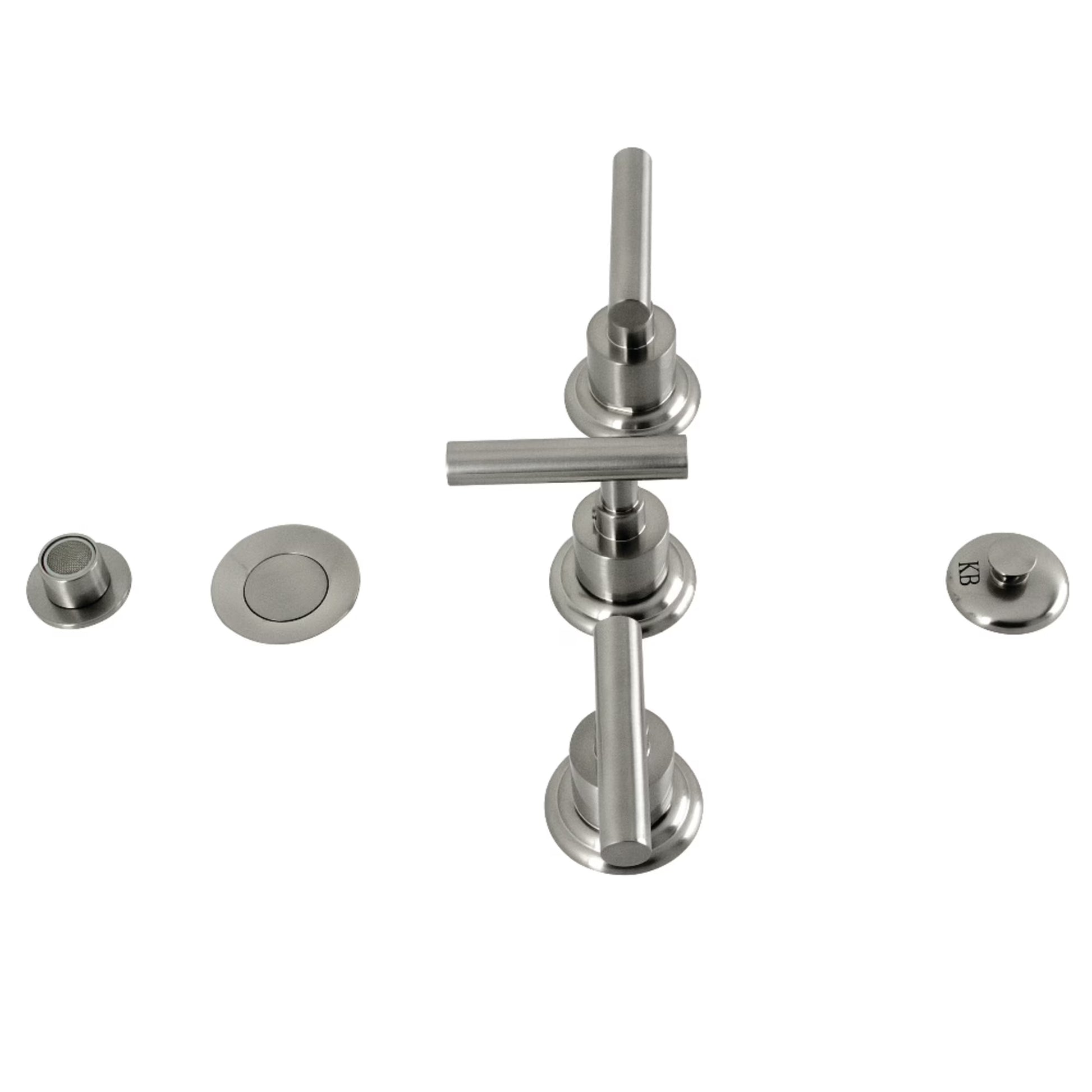 Kingston Brass KB6327CML Manhattan Three-Handle Bidet Faucet with Brass Pop-Up, Brushed Brass