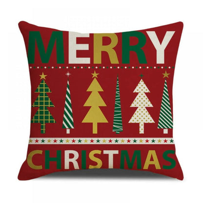 Christmas Pillow Covers 18x18 Set of 4, Red Pillow Covers Winter Rustic Linen Christmas Throw Pillows, Outdoor Decorative Farmhouse Holiday Pillow Cases for Home Sofa Couch Christmas Decorations