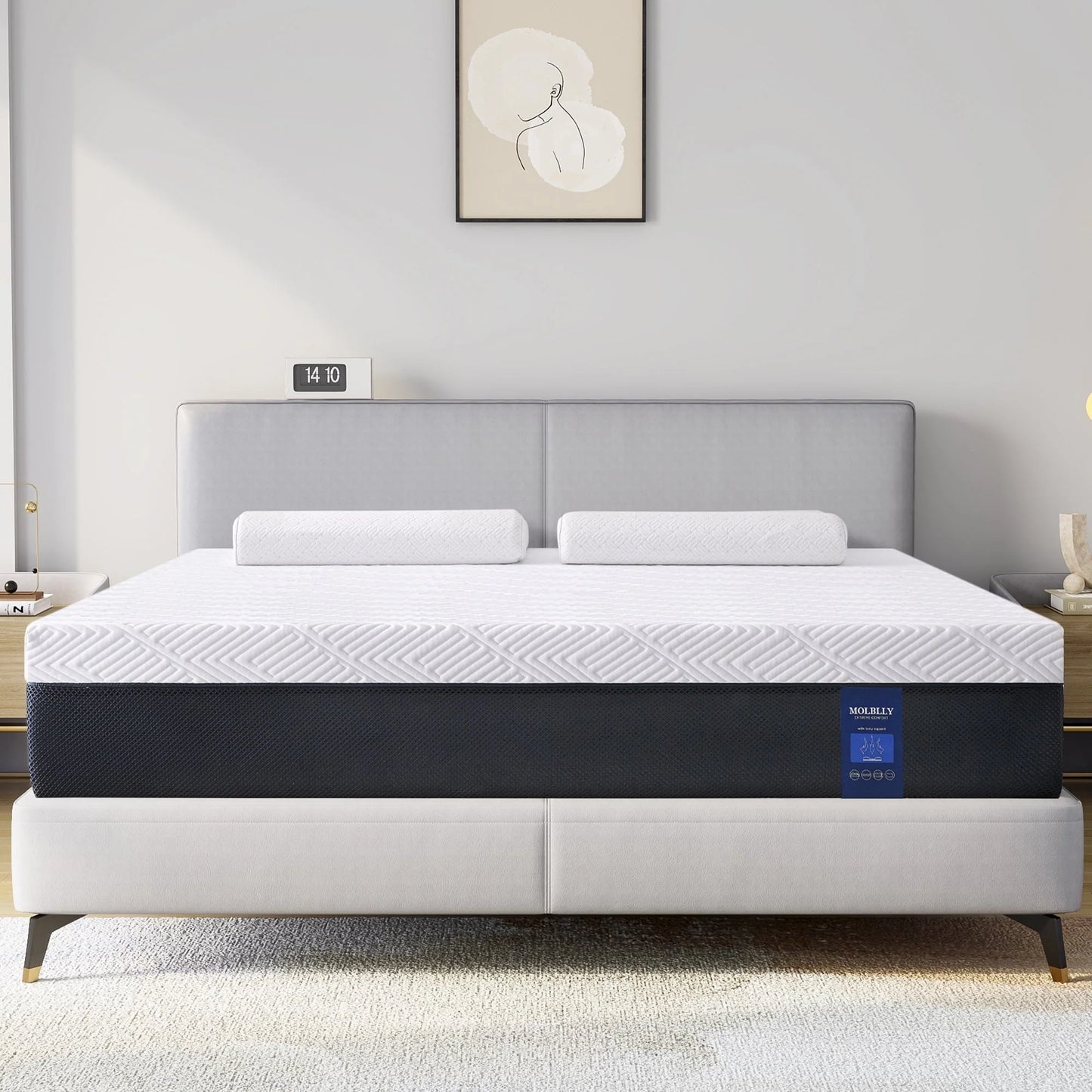 Queen Mattress,Madinog 10" Cooling Gel Memory Foam Mattress-in-a-Box with Breathable Cover