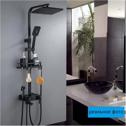 Rainfall Shower System Thermostatic Digital Display Shower Faucet Set Shower Mxer Crane Shower Bath Faucet Bathtub Shower Mixer Taps Bidet Faucet Durability and Dependability (Color : 3 Ways A-Chrome