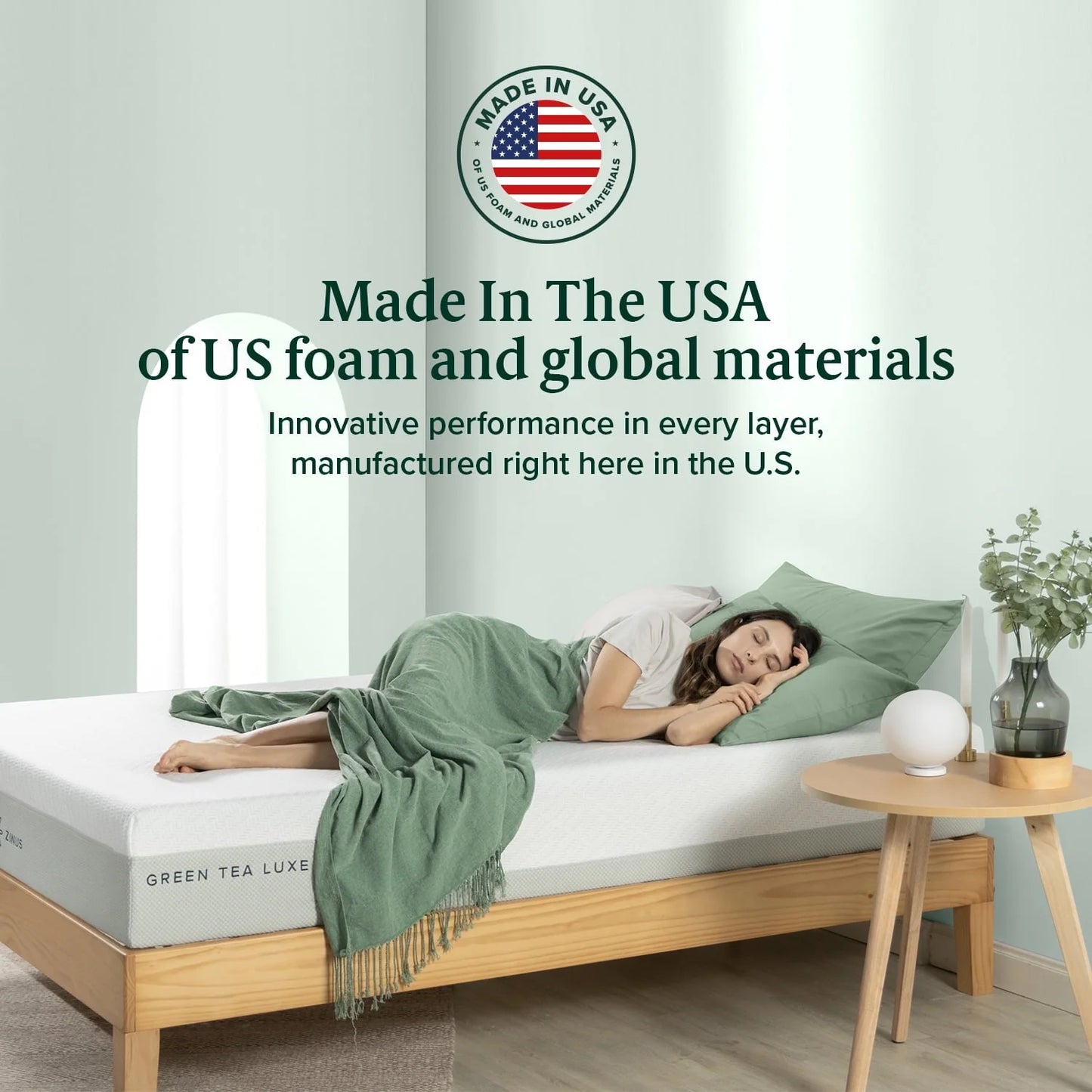 Zinus 10" Green Tea Luxe Queen Memory Foam Mattress, Made in the USA of US Foam and Global Materials