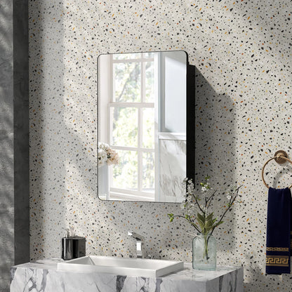 Gymax 20 x30 Inch Bathroom Mirror Cabinet w/Aluminum Frame Adjustable Shelves