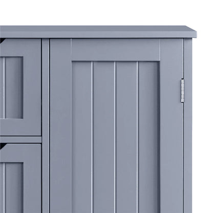 Easyfashion Wooden Bathroom Cabinet Bathroom Storage Unit with 4 Drawers, Gray