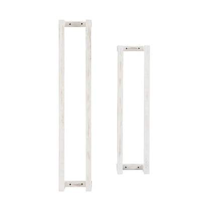 Linon Margot Wood Two Pack Towel Racks in Rustic Whitewash