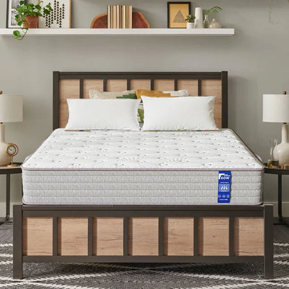 KOW® 12 inch Hybrid Mattress, Full Size Medium Firm innerspring Mattress in a Box, with 3 Layer Premium Foam and Pocket Springs,