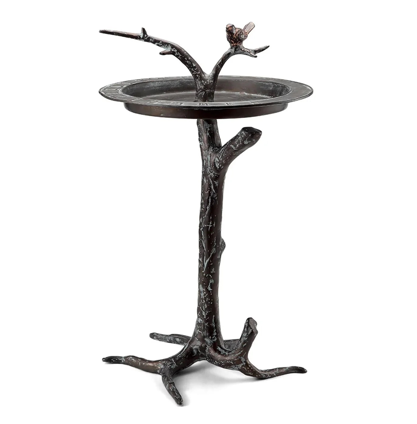 Bird & Twig Antique Bronze Metal Garden Birdbath