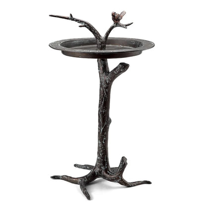 Bird & Twig Antique Bronze Metal Garden Birdbath