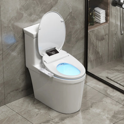 WLJBIDET Toilet Bidet Seat, Instant Warm Water, Self-Cleaning Nozzle, Multiple Spraying Modes, Electric Heated Seat, Warm Air Drying, Soft Closed Lid, Display Screen, Requires Electricity, Elongated