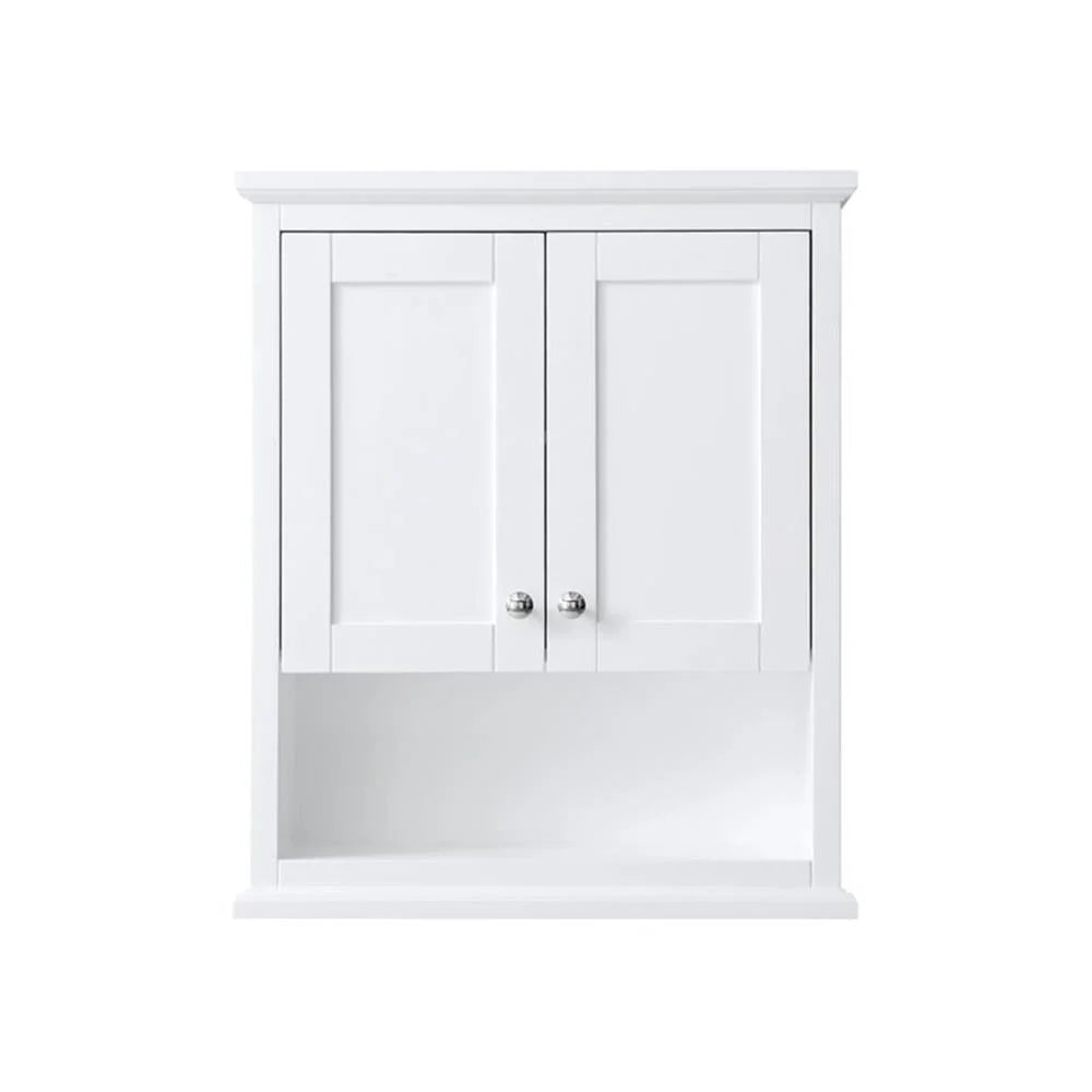 Pemberly Row 25" Wall-Mounted Wood Bathroom Storage Cabinet in White