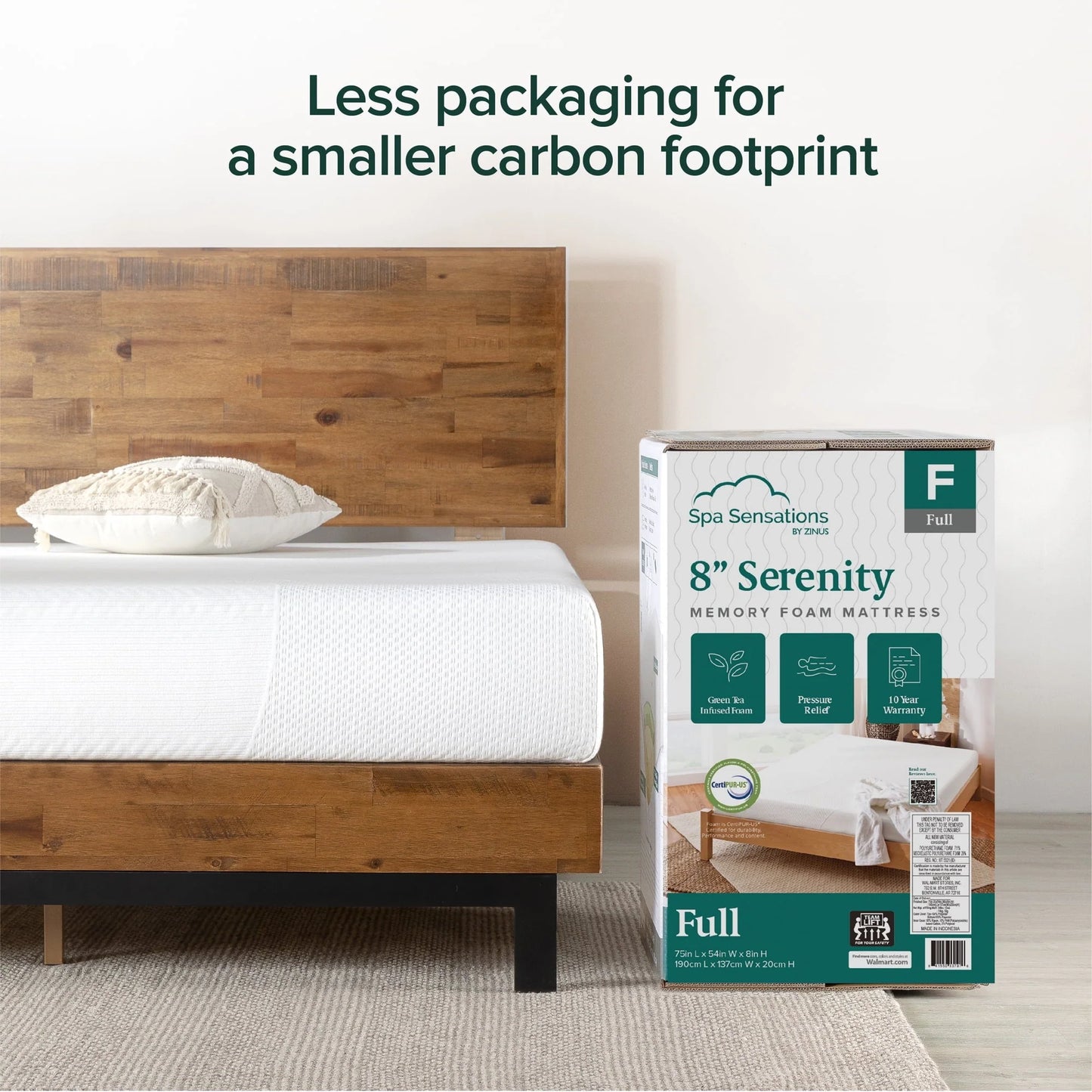 Spa Sensations Serenity by Zinus 8" Memory Foam Mattress, Full
