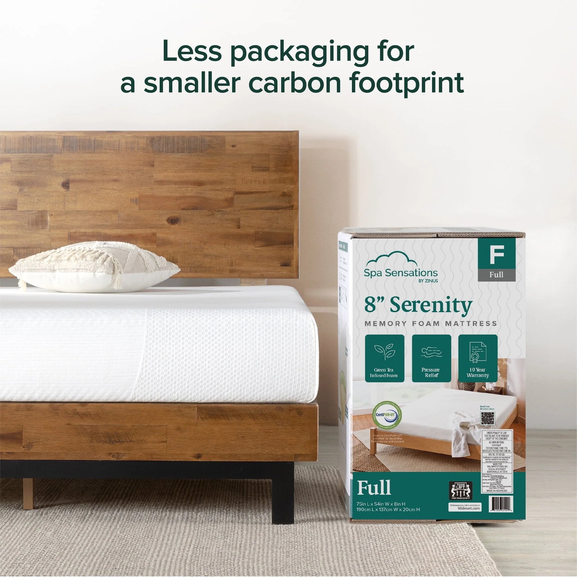 Spa Sensations Serenity by Zinus 8" Memory Foam Mattress, Full