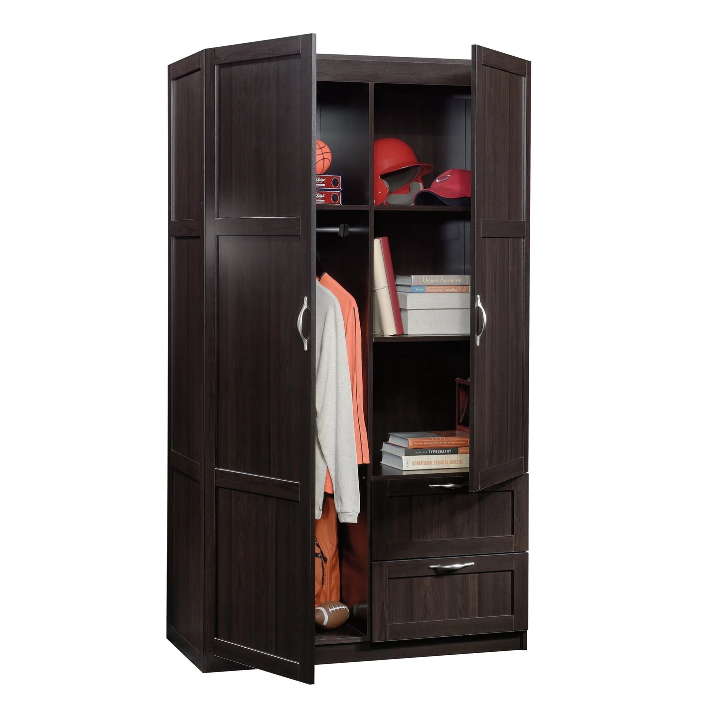 Sauder Wardrobe/Storage Cabinet, Cinnamon Cherry Finish