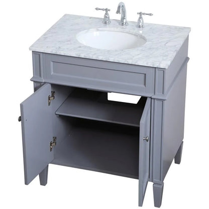 Elegant Kitchen and Bath 30 inch Single bathroom vanity in Grey