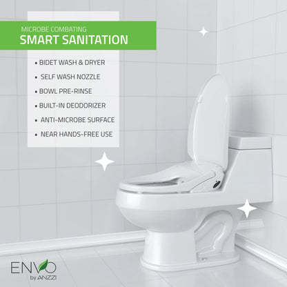 TL-AZEB105B Dive Smart Electric Bidet Toilet Seat with Remote Control, Heated Seat in White