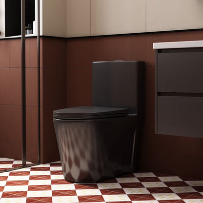 Albriya A1854 One Piece Toilet, Modern Elongated Toilet Power Dual Flush 1.1/1.6 GPF with Comfortable Chair Seat ADA Height 16 1/4’for Bathroom, 12’Rough-In, MaP 1000g, Grey