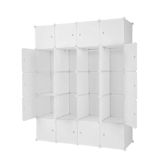 20 Cube Wardrobe Closet Portable Cube Storage with Doors & Hanging Baby Wardrobe Children Cabinet Plastic