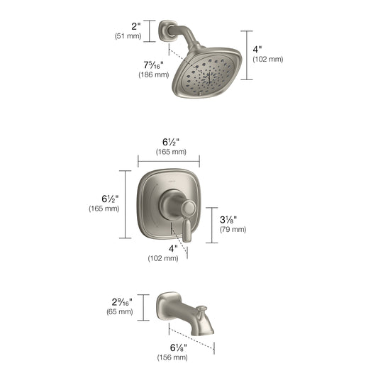 Kohler Terzet Rite-temp Bath and Shower Trim Set