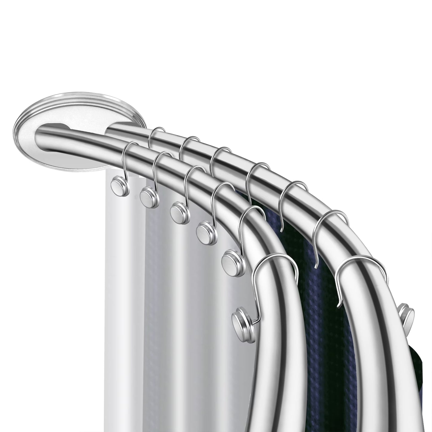 Utopia Alley Rustproof Wall Mounted Aluminum Double Curved Shower Curtain Rod, Screw Mount Rod, Secure Than Tension, Adjustable Shower Rod from 45" to 72", Includes shower liner & hooks (Bronze)