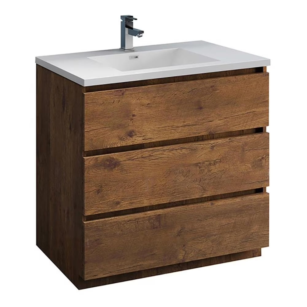 Fresca Lazzaro 36" Rosewood Free Standing Modern Bathroom Cabinet w/Integrated Sink