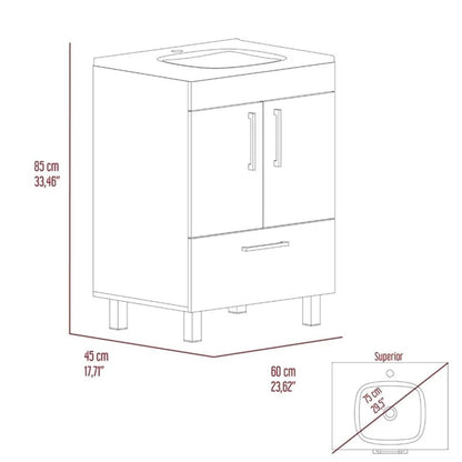 FM FURNITURE Otello Engineered Wood Single Bathroom Vanity in Black