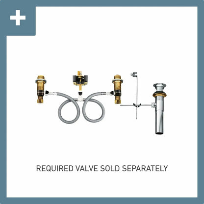 MOEN Flara 8 in. Widespread 2-Handle Bathroom Faucet Trim Kit with Drain Assembly in Polished Nickel