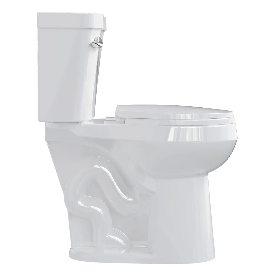 21" Toilet, Two-Piece Toilet, ADA Toilet with Dual Flush, Round Toilets for Bathrooms with Soft Close Seat, Universal Height with 1.28 Siphonic Flush Cotton White