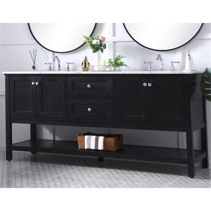 Elegant Kitchen and Bath 72 in. double sink bathroom vanity set in Black