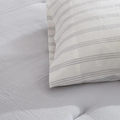 Wonderful Bedding Dreamy Gauze Cotton 7-Piece Comforter Set Back Striped