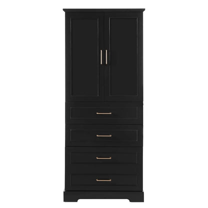 WGYPRIME 72.2'' Tall Bathroom Storage Cabinet, Freestanding Bathroom Floor Cabinet with 1 Doors and 3 Drawers, Modern Elegant Style Floor Cabinet w/Adjustable Shelf