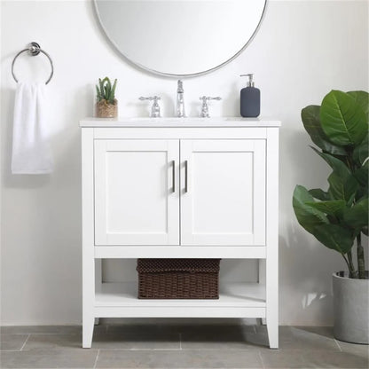 30 inch Single Bathroom Vanity in White