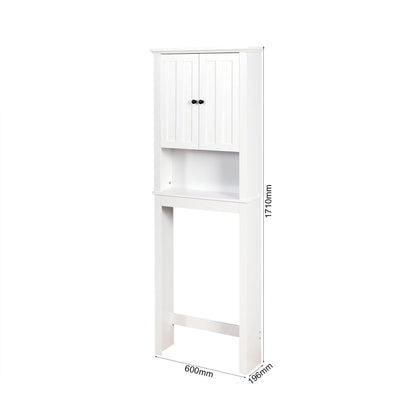 Ktaxon 67"H Over The Toilet Storage, Bathroom Space Saver, Bathroom Cabinet with Double Door & Adjustable Shelves, White