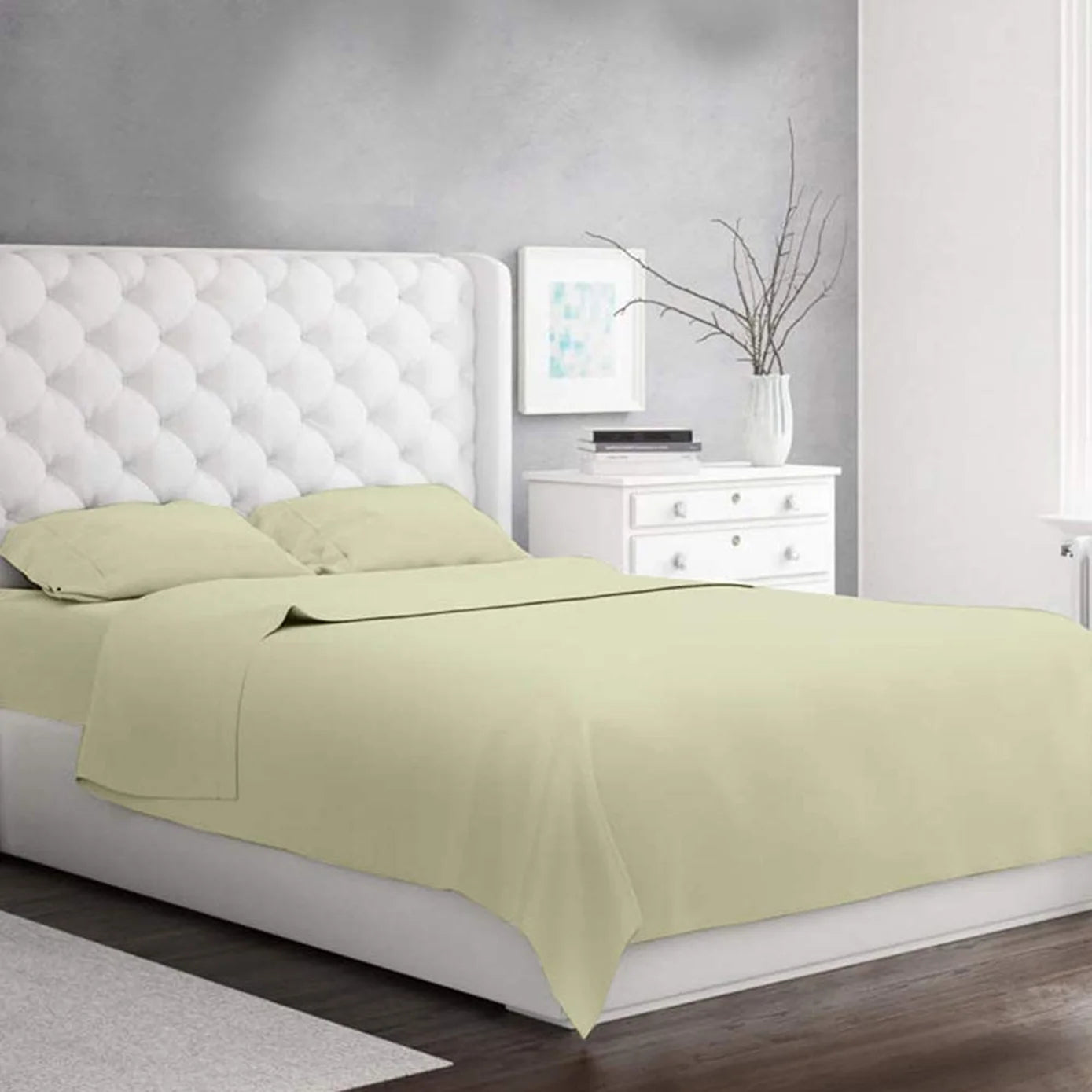DIPASONA Exclusive 1000 Thread Count 100% Egyptian Cotton Sheets, Breathable Bed Sheets & Pillowcases, Fits up to 18" Inches Deep Pockets, (Ivory)