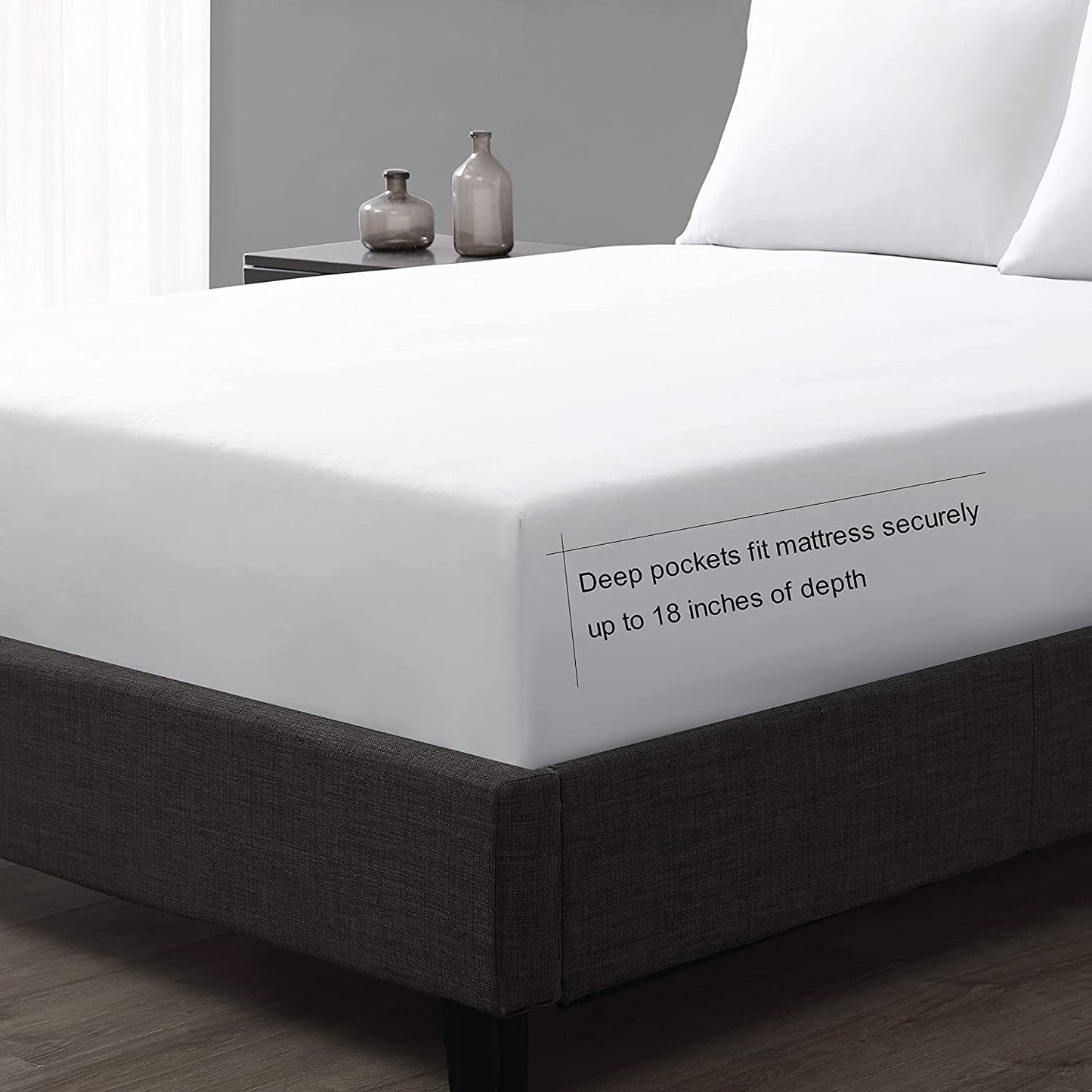 Vera Wang 800 Collection Bed Sheet Set - 800 Thread Count, Silky Smooth Wrinkle-Resistant Bedding, King, White White King