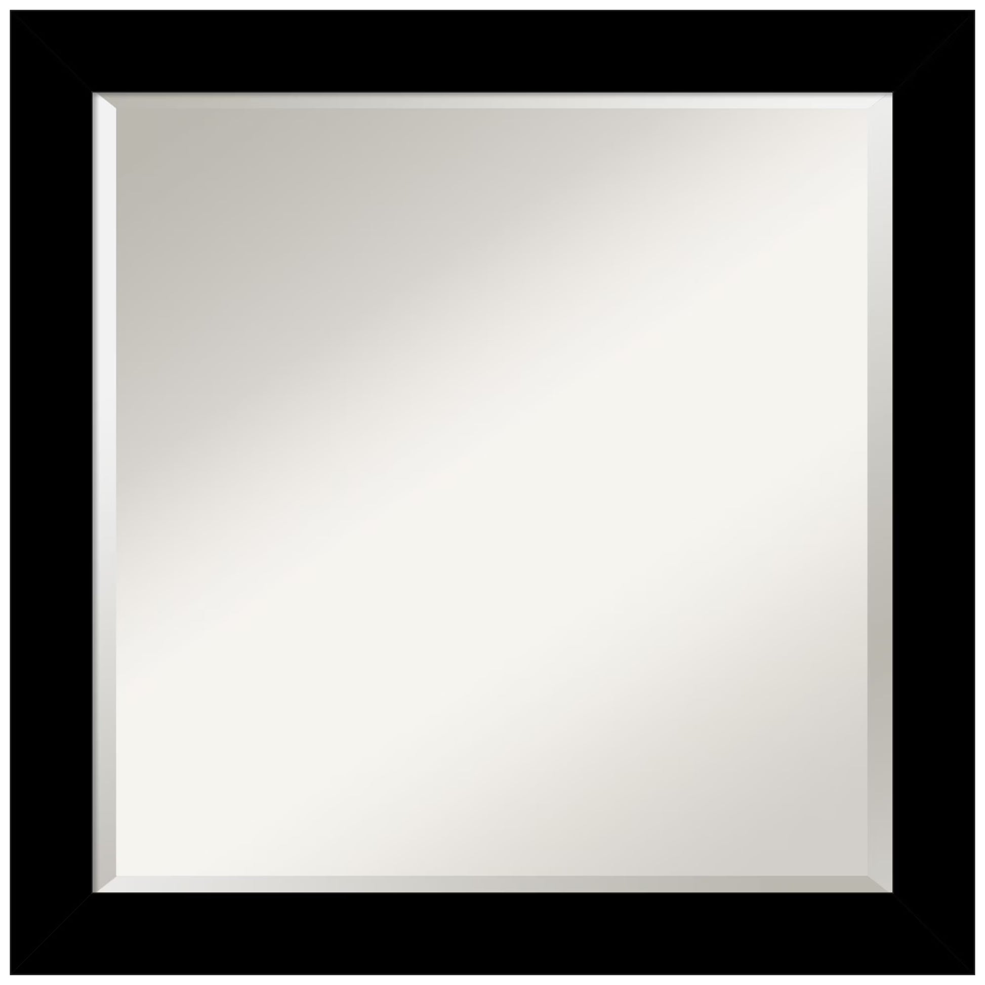 Amanti Art Brushed Black Beveled Bathroom Wall Mirror