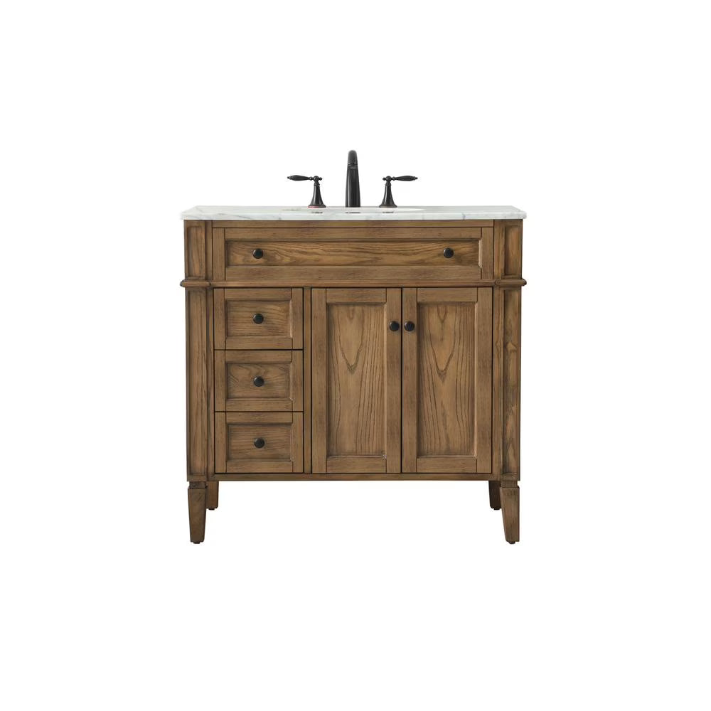Elegant Kitchen and Bath 36 Inch Single Bathroom Vanity In Natural Wood