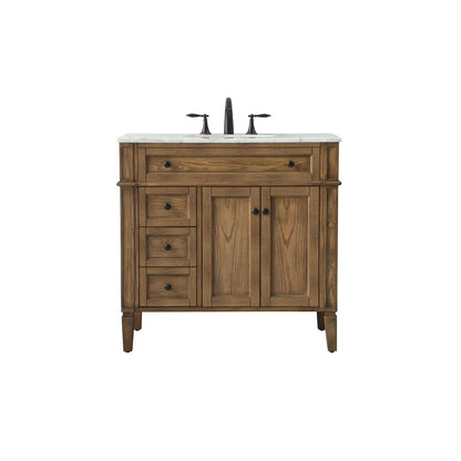 Elegant Kitchen and Bath 36 Inch Single Bathroom Vanity In Natural Wood